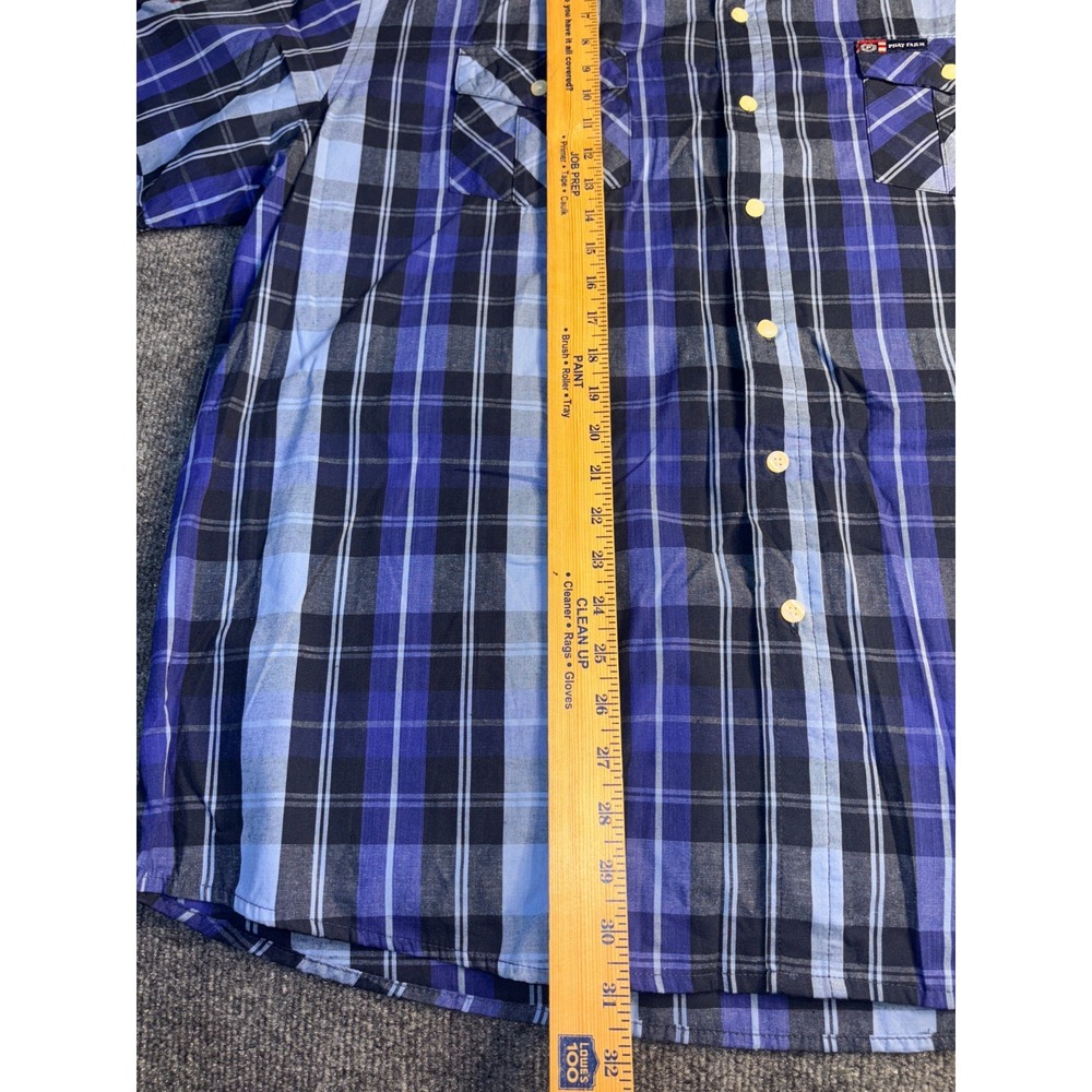 Phat Farm Casual Shirt Mens 3X Multi Plaid Original Flava Patch Y2K 92 Button Up - Picture 7 of 11